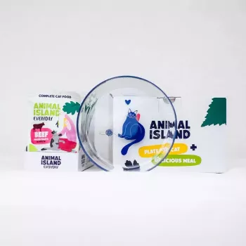 ANIMAL ISLAND Beef Fillets in Gravy 12x85g + Ceramic Feeding Plate