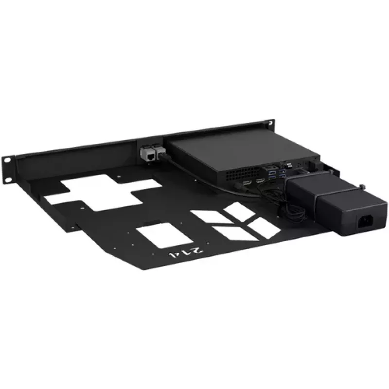 Rackmount.IT komplekt Dell OptiPlex MFF jaoks - 1U 19-tolline riiulikinnitusklamber, must