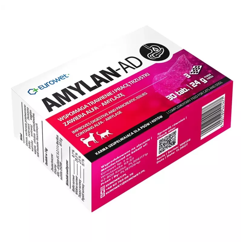 EUROWET Amylan-Ad toidulisand koertele ja kassidele - 30 tabletti