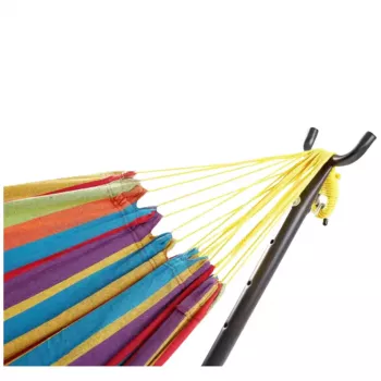 LEAN Garden Hammock with Frame for Two People, Colorful, 200x120 cm