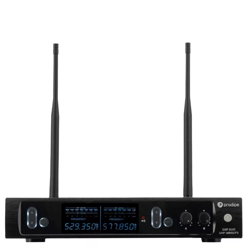 PDE Prodipe M850 DSP Duo UHF F5 - UHF juhtmevaba mikrofonisüsteem 2 käsimikrofoniga