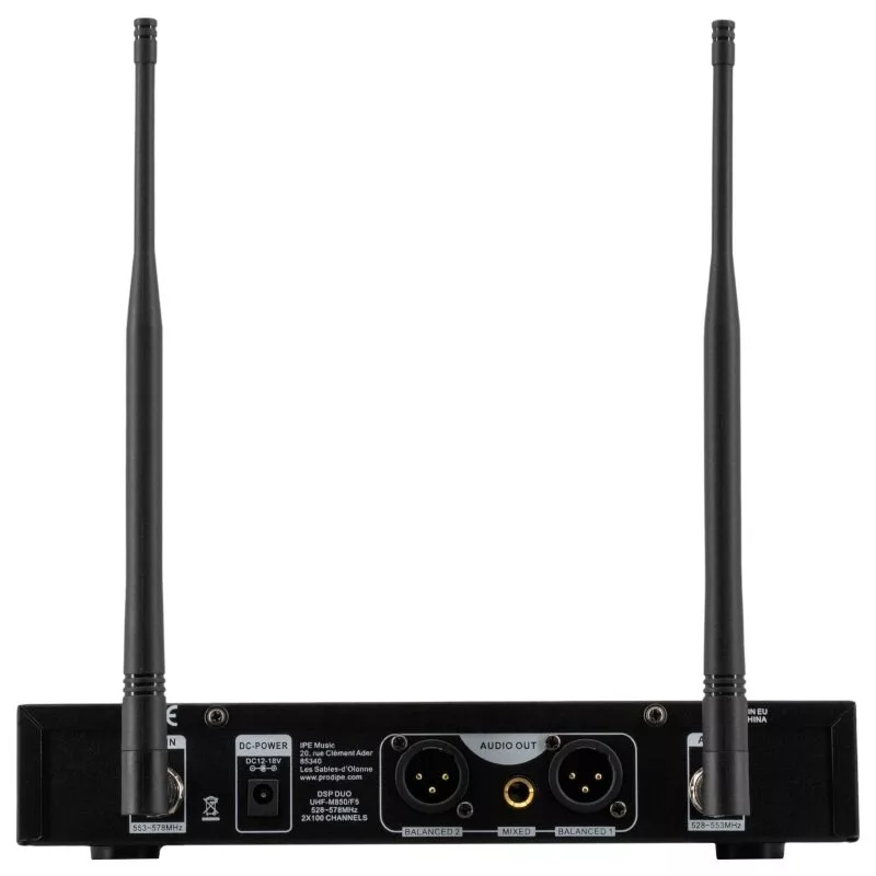 PDE Prodipe M850 DSP Duo UHF F5 - UHF juhtmevaba mikrofonisüsteem 2 käsimikrofoniga