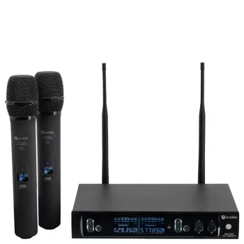 PDE Prodipe M850 DSP Duo UHF F5 - UHF juhtmevaba mikrofonisüsteem 2 käsimikrofoniga