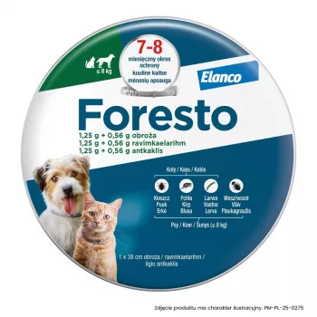 ENA ELANCO Foresto kirbu- ja puugikaelarihm kassidele ja koertele kuni 8 kg