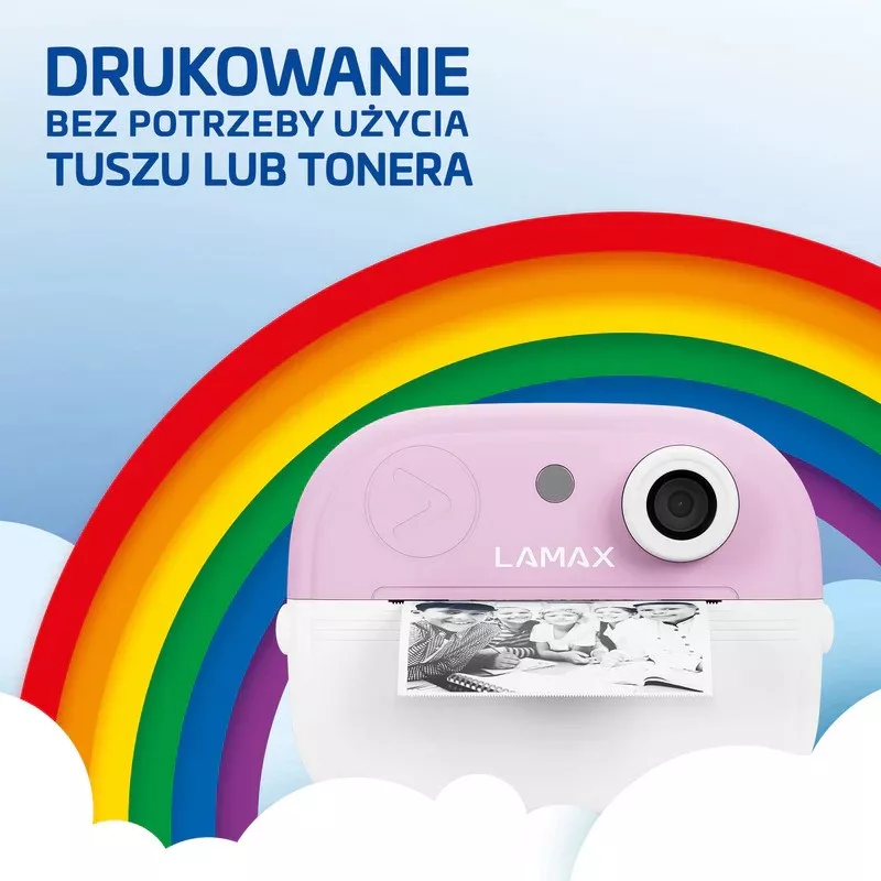 LAMAX InstaKid2 Play laste digikaamera, roosa, 2.0 inch IPS-ekraan, Full HD video, 48 Mpx foto, microSD