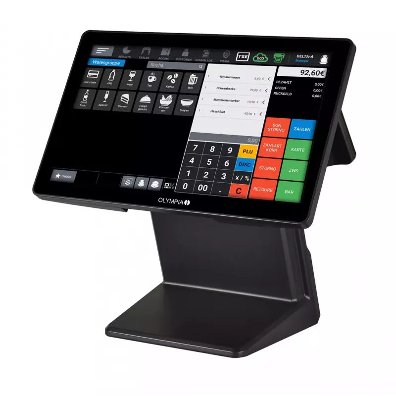 OLYMPIA T400K All-in-One 39.6 cm (15.6 tolli) puuteekraaniga POS-terminal must