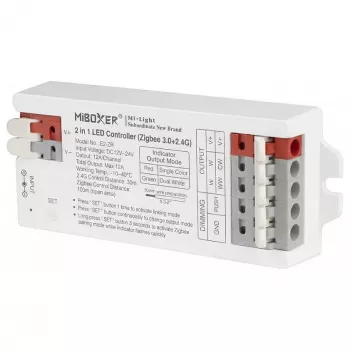 Miboxer LED-kontroller 2in1 ühevärviline/kahevalge (CCT) Zigbee 3.0/2.4GHz RF (E2-ZR)