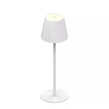 SYNERGY21 LED laualamp akutoitel - välikäyttöön IP54 - puhekytkin himmennettävä - valkoinen