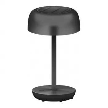 SYNERGY21 LED laualamp PÄIKESEPANEEL/Laetav aku, välikasutuseks IP54, puutetundlik lüliti hämardusfunktsiooniga, läbipaistev-must