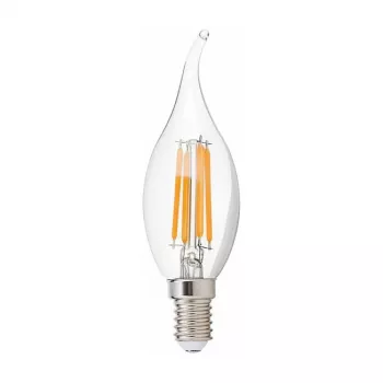SYNERGY21 LED Retrofit E14 Küünal Läbipaistev Painutatud Ots 4.5W Soe Valge Dimmable