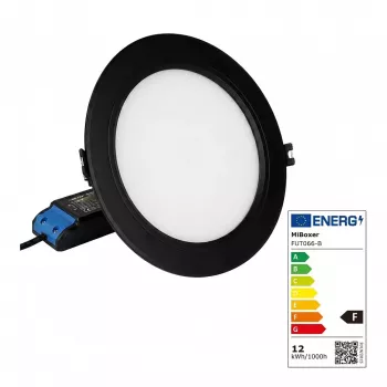 MIBOXER FUT066B LED-paneel ümmargune 12W RGB-WW raadio ja WiFi-ga must