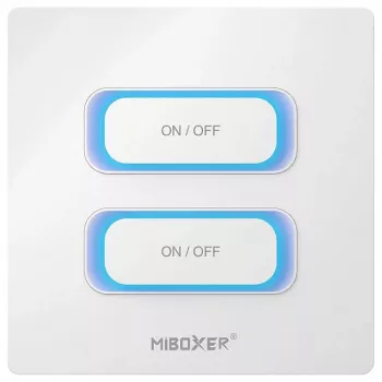 Synergy 21 LED-pult 2-gang nutikas lüliti Zigbee 3.0 + 2.4GHz liikumisandur + hämardus Milight/Miboxer (valge) (ESZ2)