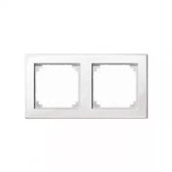 MERTEN 2-kohaline pistikupesa raam valge 15,2 x 8,1 cm