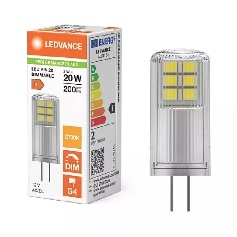 OSRAM LED PIN 12V P 2.2W 827 Clear G4 12V Madalpinge LED-lamp pistikupesaga