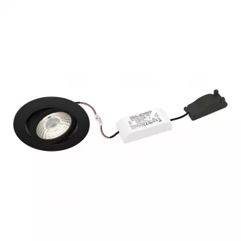 Brumberg Nivalis LED süvistatav prožektor 8W 3000K 650lm 230V AC must 68mm ava