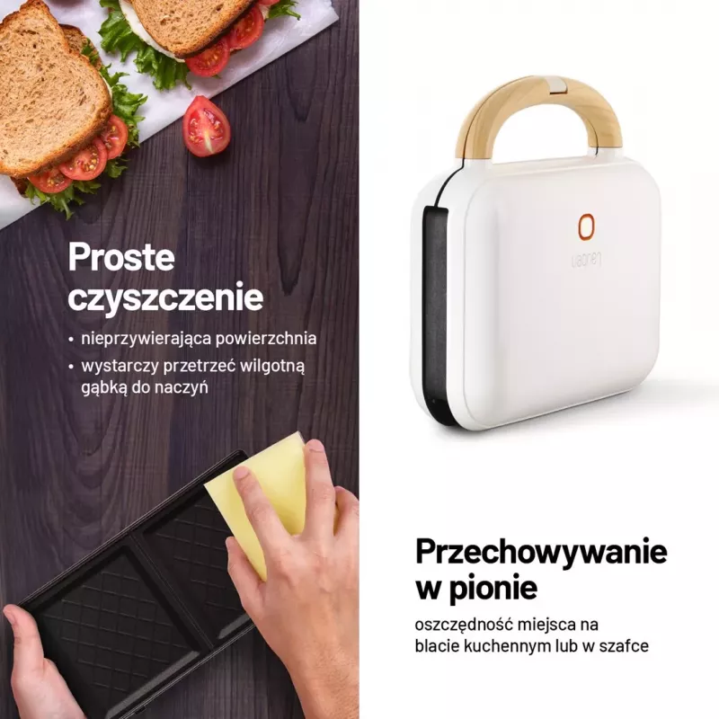 Lauben 3-in-1 900W Sandwich Maker - Must/Hõbe