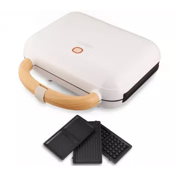 Lauben 3-in-1 900W Sandwich Maker - Must/Hõbe