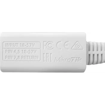 MikroTik Power Injector (RBGPOE) - Passive PoE, 10/100 Mbps, 9-48V DC sisend