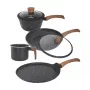 Westinghouse WCCS008506AMBB 6-osaline sepistatud alumiiniumist pottide ja pannide komplekt mittekleepuva kattega, induktsioonile sobiv, must/hall