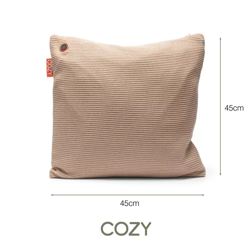 Bodi-Tek BT-CSHT2-K-BG-PB10 COZY Una Cushion Knitted & Power Bank 10000 mAh, Beige