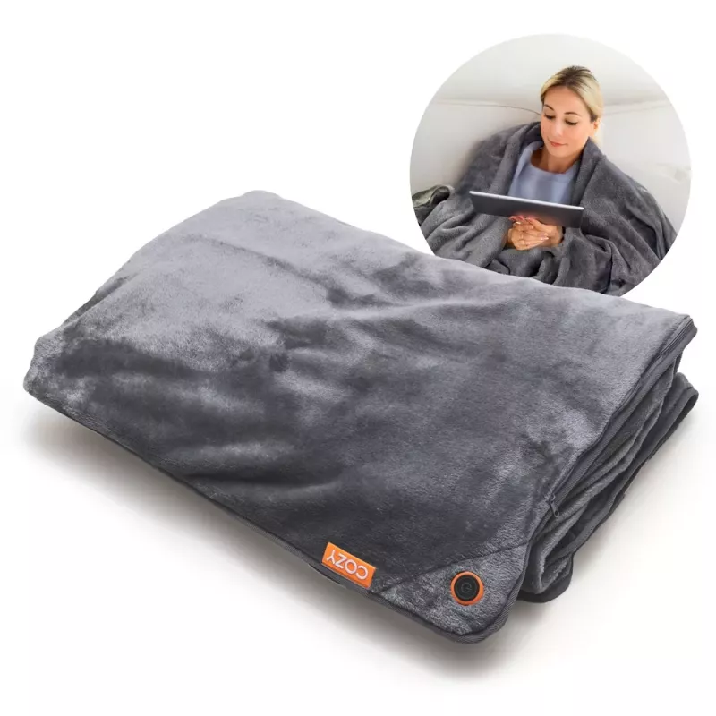 Bodi-Tek BT-BLHT-EU/1.0 COZY Snuggle Blanket Heated Throw 130 x 160 cm, Gray