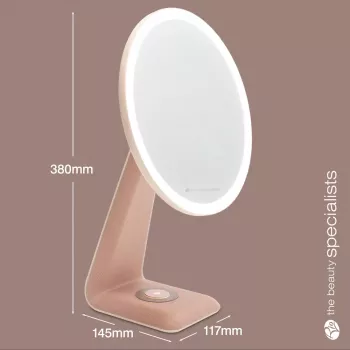 RIO MMDL-EU/1,0 High Performance Make Up Mirror - Double Sided 1x/5x Magnification, LED Daylight, Dimmable Touch Sensor, Chrome