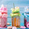 Giles & Posner EK2641GSBLVDEV2 Candyfloss Maker - 500W, Pastel Blue, Retro Design