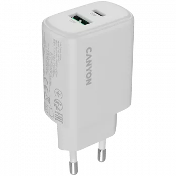 CANYON OnCharge 200 20W 1xPD 1xQC EU Valge seinalaadija