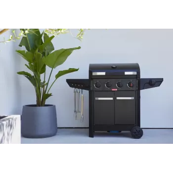 Barbecook Gaasigrill Luca 412 koos kapiga ja külgpõletiga, 145.4 x 60.3 x 112.3 cm, must