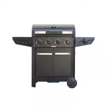 Barbecook Gaasigrill Luca 412 koos kapiga ja külgpõletiga, 145.4 x 60.3 x 112.3 cm, must