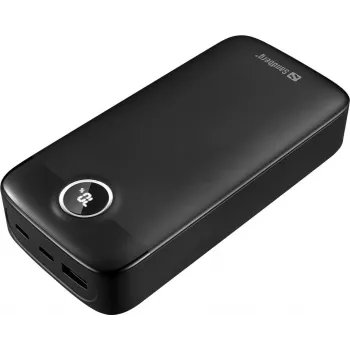 SANDBERG Powerbank 20000 mAh 20W Fast Charge USB-C PD QC 3.0 Must