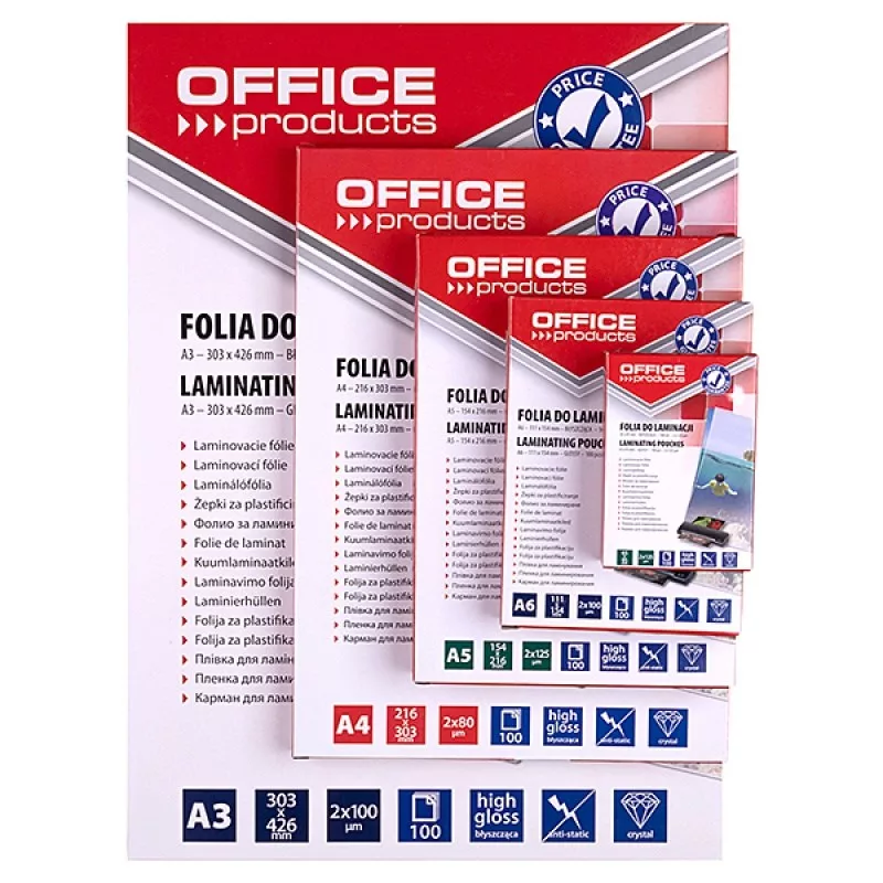 PBS CONNECT OFFICE PRODUCTS Lamineerimiskile A4 2x80 mikronit Läikiv 100 lehte Läbipaistev