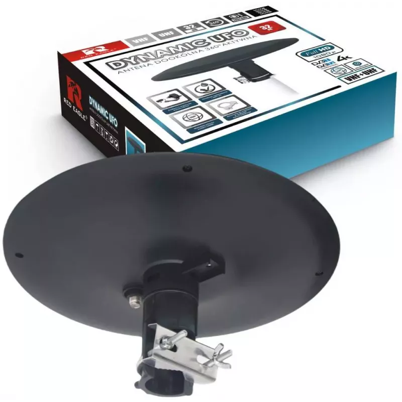 OPTICUM RED Opticum DVB-T Dynamic UFO-360 Must Aktiivne Välis Sektorantenn