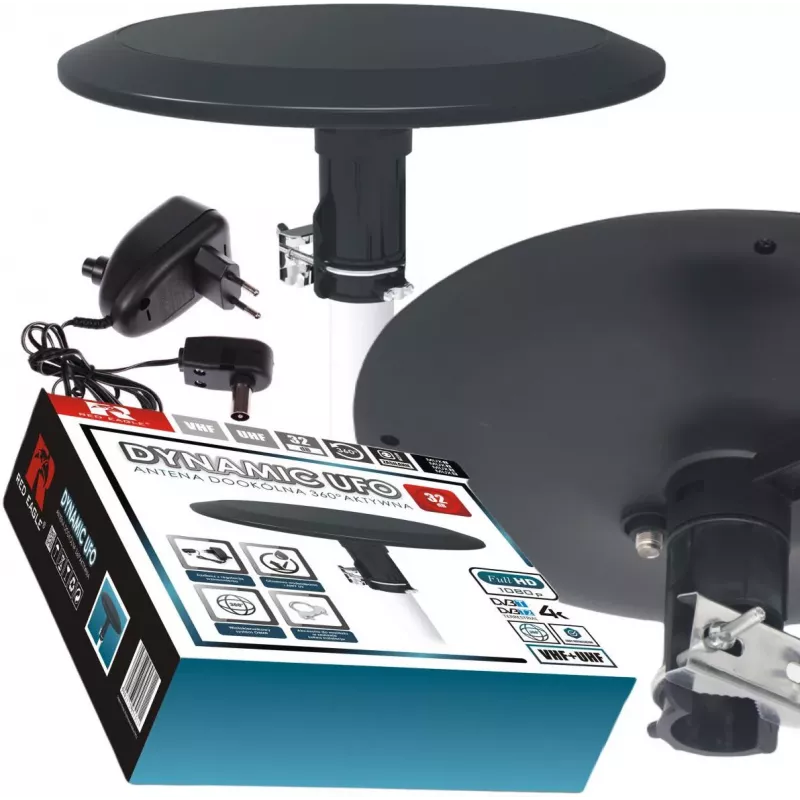 OPTICUM RED Opticum DVB-T Dynamic UFO-360 Must Aktiivne Välis Sektorantenn