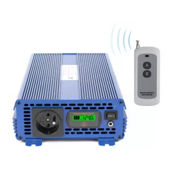 AZO Digital 24 VDC / 230 VAC ECO MODE SINUS IPS-2000S PRO 2000W puhas siinuslaine pinge muundur