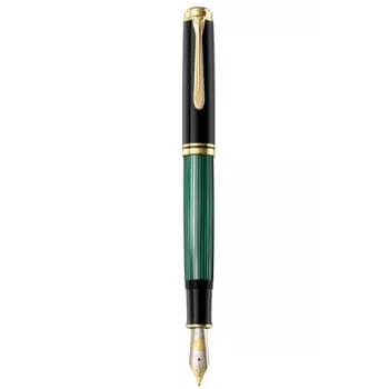 Pelikan Souverän M1000 Täitesulepea, Must, Kullast Kaunistused, Roheline Tindiaste, Jäme Ots, Integreeritud Kolb-Täitesüsteem, Mõlemakäeline, Saksamaa