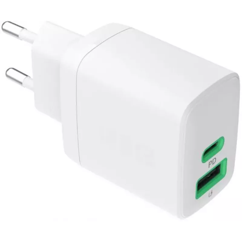 Green Cell PowerSource Duo30 30W USB-C & USB-A Laadija Valge