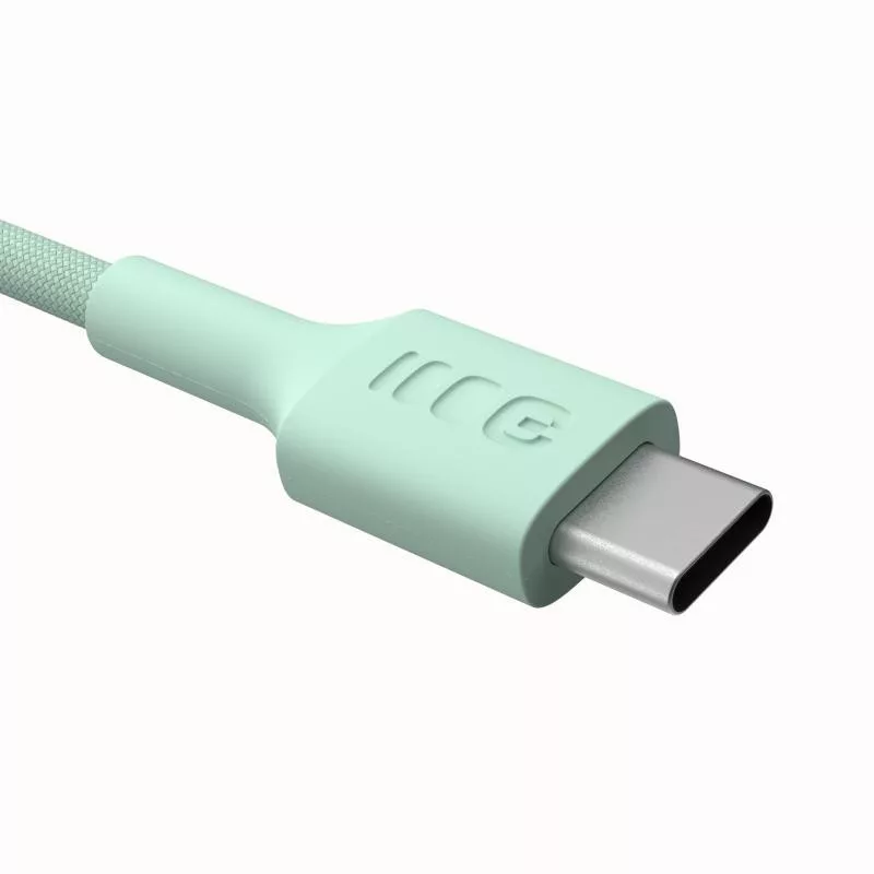 Green Cell PowerStream USB-C to USB-C kaabel 100W Mint Green 0.3m