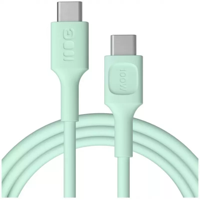 Green Cell PowerFlex Fast Charging USB-C to USB-C Cable 100W 2m Mint Green