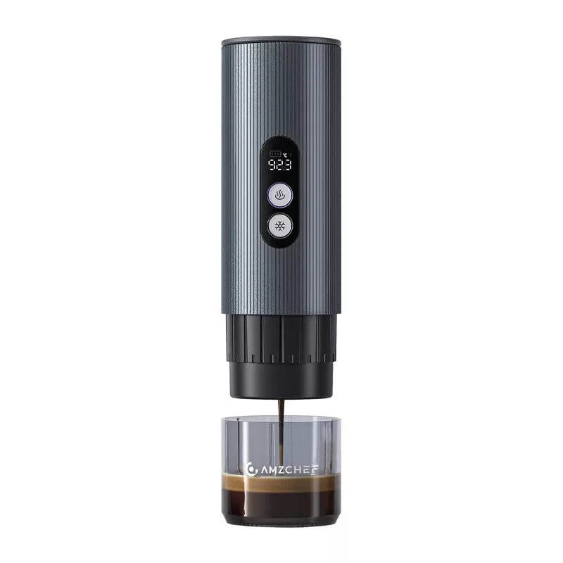 AMZCHEF CE-GC-CP024-BU Kaasaskantav kohvimasin - sinine - 15 baari espressomasin Nespresso kapslitele ja jahvatatud kohvile 12V auto adapteri ja USB külmvalmistusega