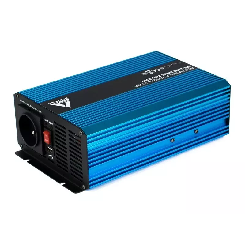 AZO Digital 24 VDC / 230 VAC Converter SINUS IPS-1200S 1200W Pure Sine Wave Inverter