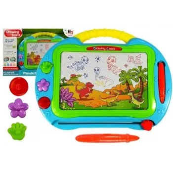 LEAN TOYS Magnetiline joonistustahvel 3 templi ja stiilusega