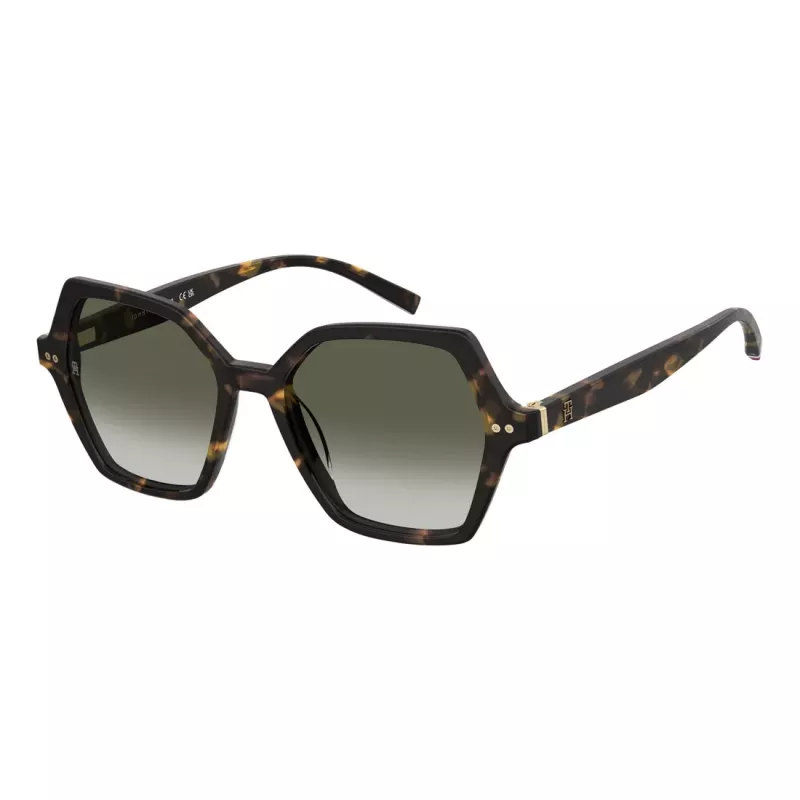 Tommy Hilfiger naiste ristkülikukujulised päikeseprillid TH-2213-S-086 – tume havanna raam, pruun gradientlääts