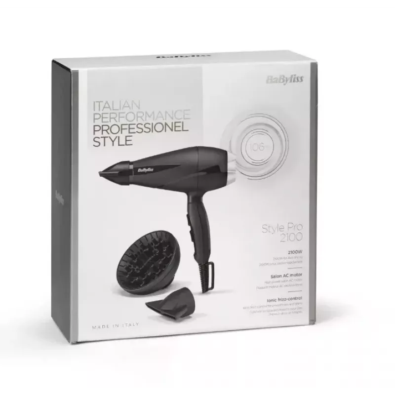 BaByliss 6710DE Föön 2200W Professionaalne AC mootor Iooniline Cool Shot 2 otsikuga