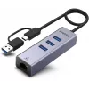 UNITEK USB-C Hub 4-in-1 Ethernet 3 x USB-A 5 Gbps koos USB-A adapteriga