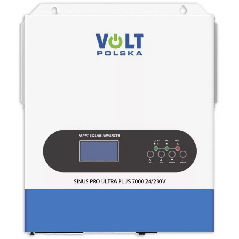 Volt Polska SinusPro ULTRA PLUS 7000 24/230V Päikeseinverter Konverter 3500/7000W Wi-Fi + 100A