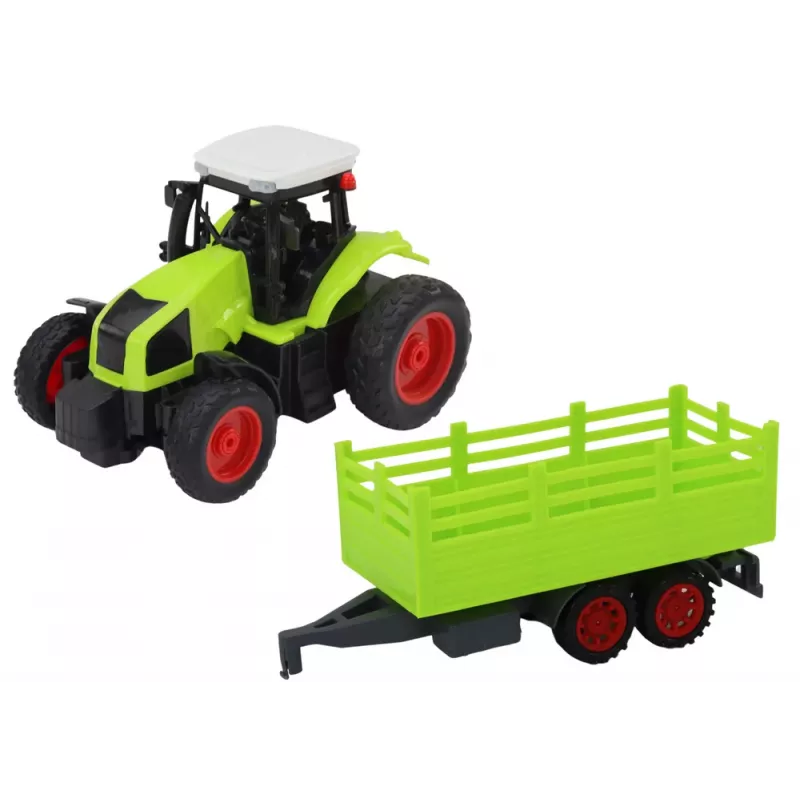 LEAN TOYS Kaugjuhitav RC Traktor Haagisega 1:16 Roheline