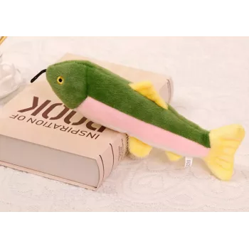 LEAN TOYS Plush Fish with Squeaker Colorful Mascot 30cm