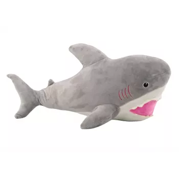 LEAN TOYS Plush Shark Mascot Cuddly Toy 50cm Gray
