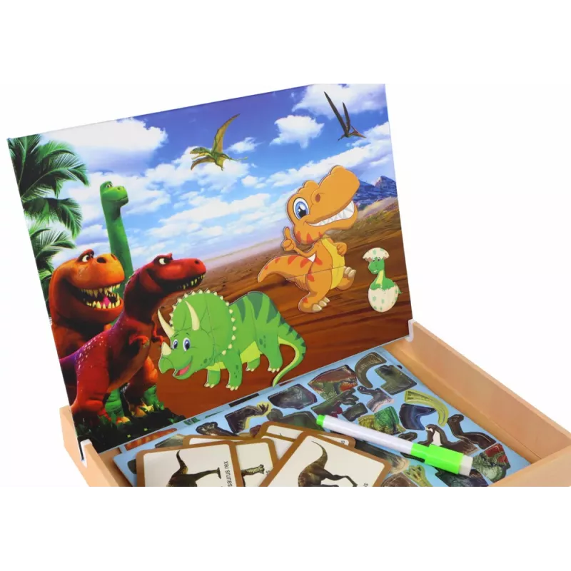 LEAN TOYS Hariv magnetpuzzle komplekt dinosaurustega